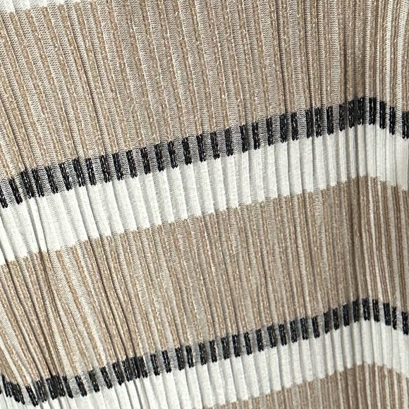 Striped Sleeveless Knit Dress - Cream and Tan by Ossira -Argentinian lux brand- - Picture 4 of 4